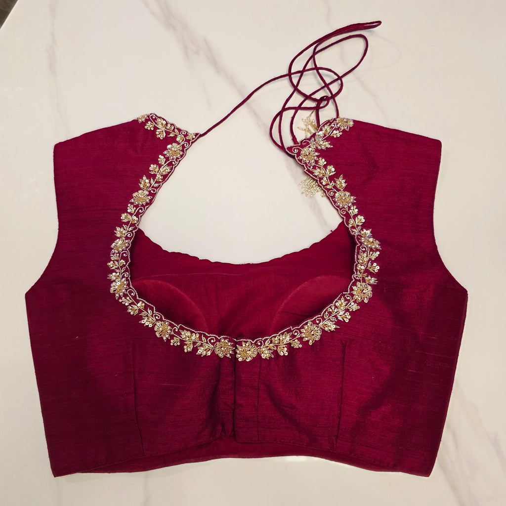 Latest Trendy Pure Organza Stripes Saree in Red Colour paired with Cute Blouse