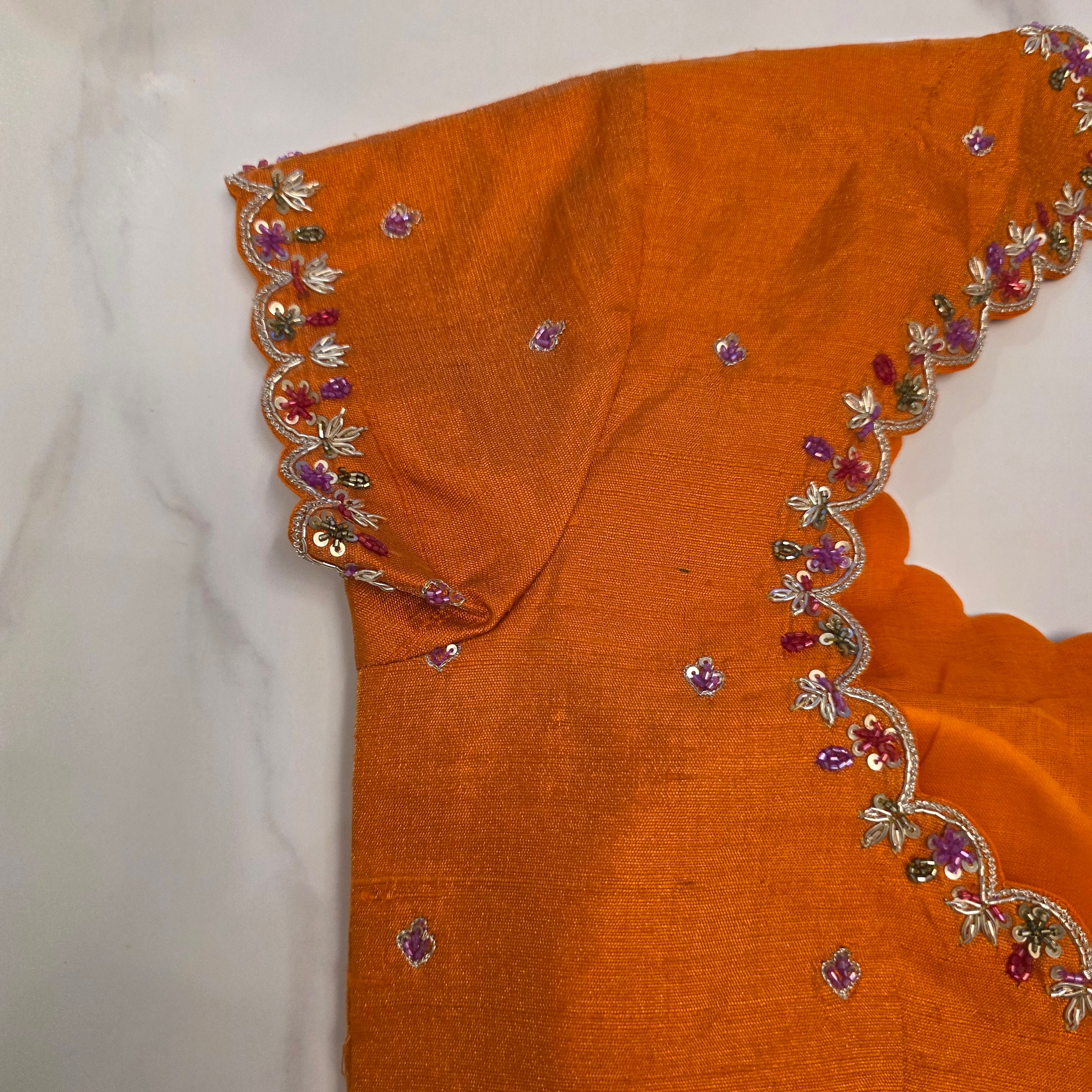 Latest Pure Organza Orange Colour Saree With Stripes with Heavy Blouse