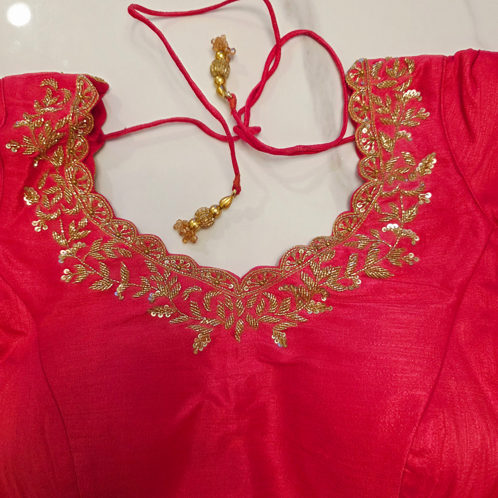 Trendy Black Floral Organza Saree With Maggam Work Blouse