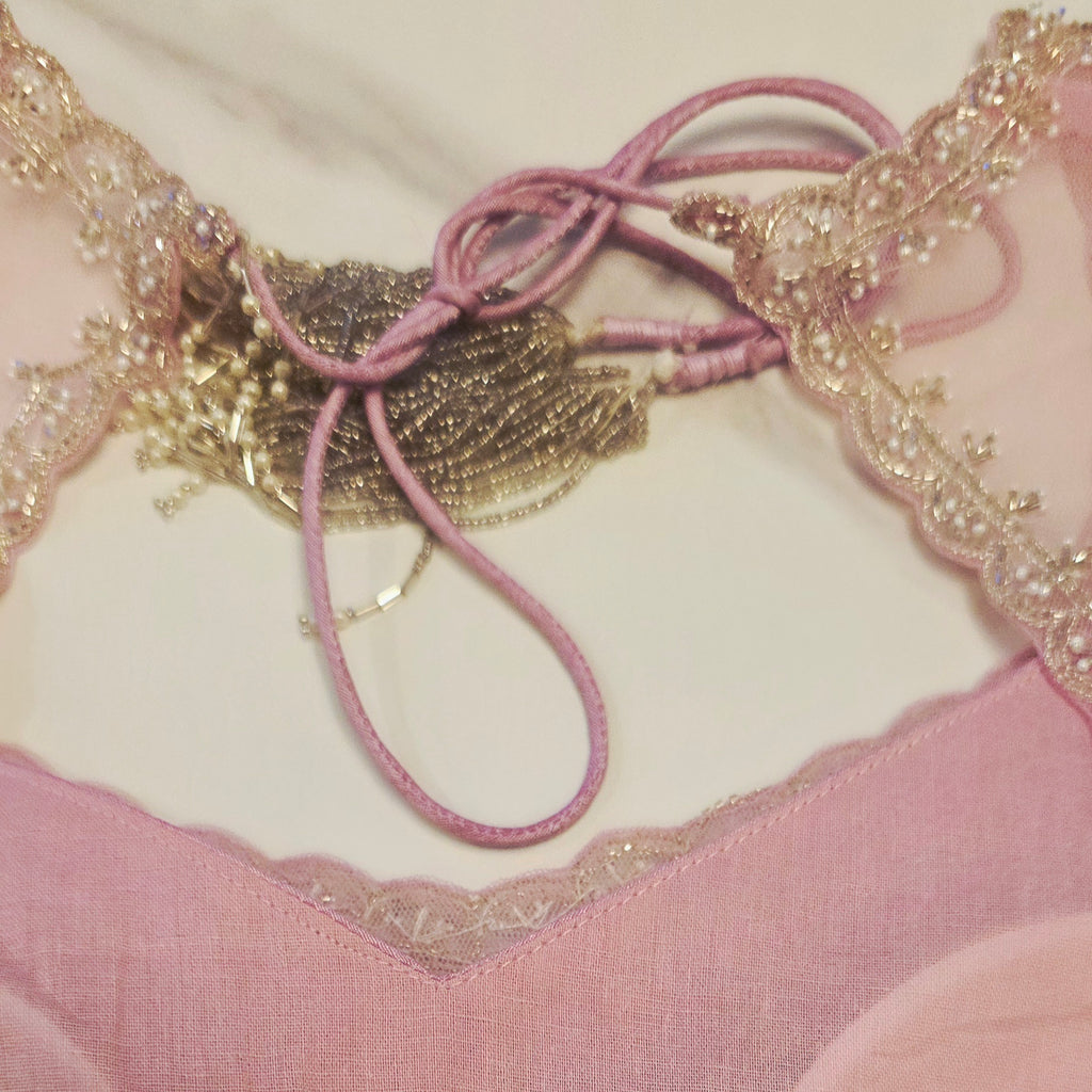 Lavender Pure Organza Sequin Saree