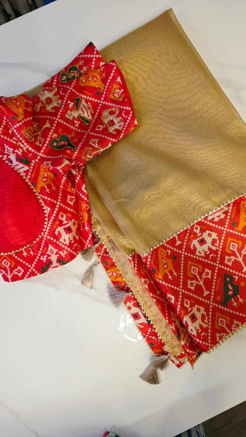Womens Banaras Patola Fusion Saree
