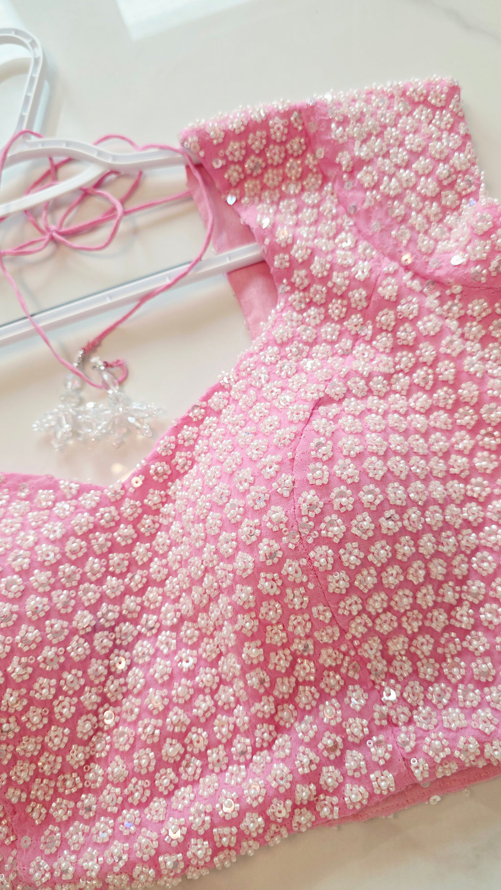 Womens Allover Beads Pastel Blouses