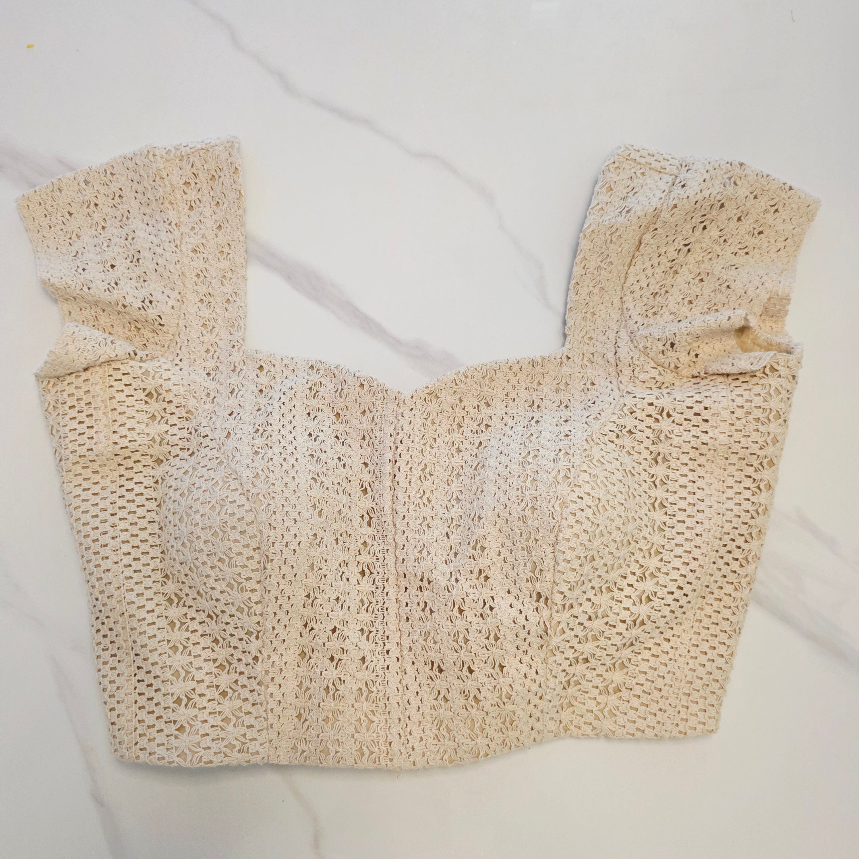 Violet Tissue Kalmkari Applikationsarbeit Saree mit Spitzenbluse